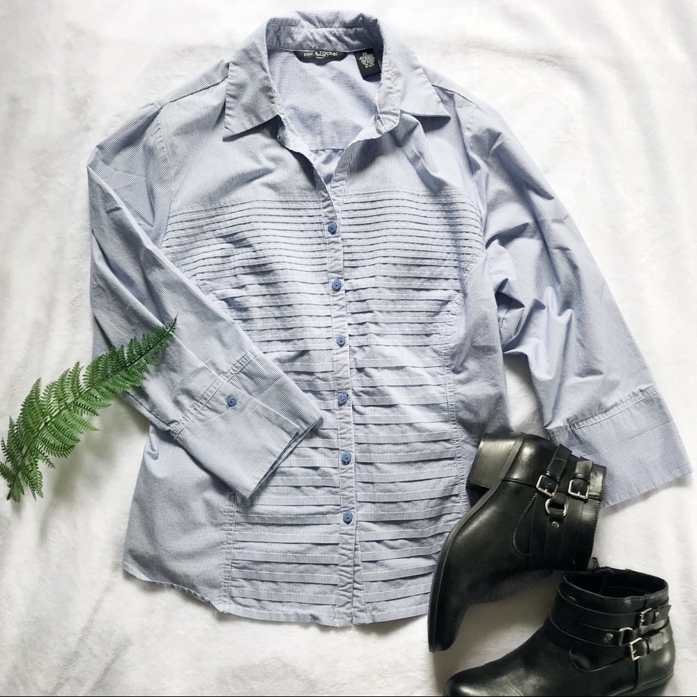 Zac & Rachel 2x Pinstriped Blue & White Button up